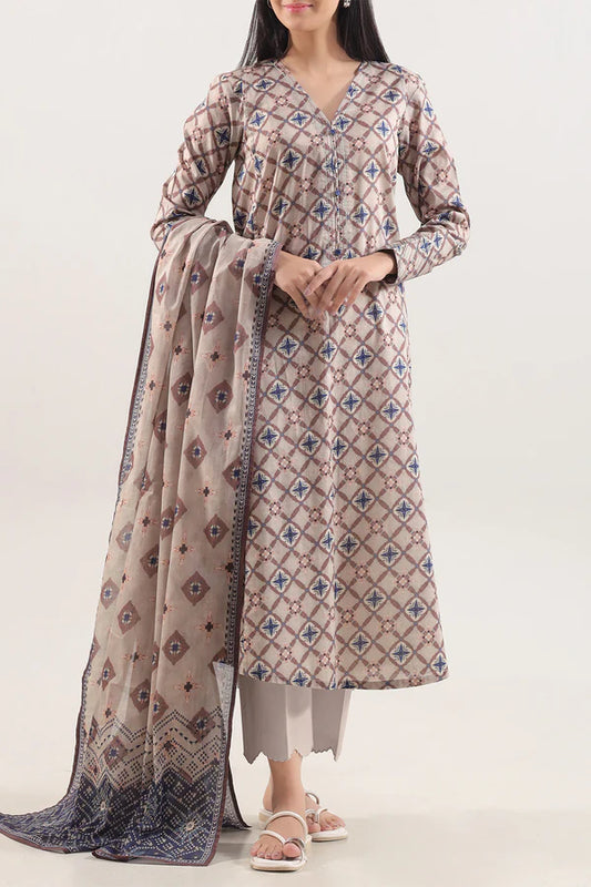 Sand | Saya 3pc Unstitched Lawn Suit