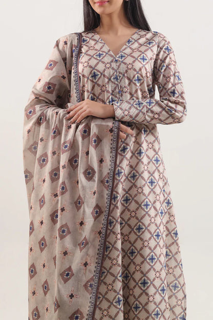 Sand | Saya 3pc Unstitched Lawn Suit