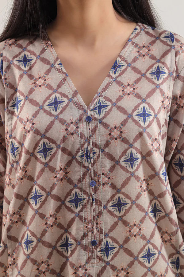 Sand | Saya 3pc Unstitched Lawn Suit