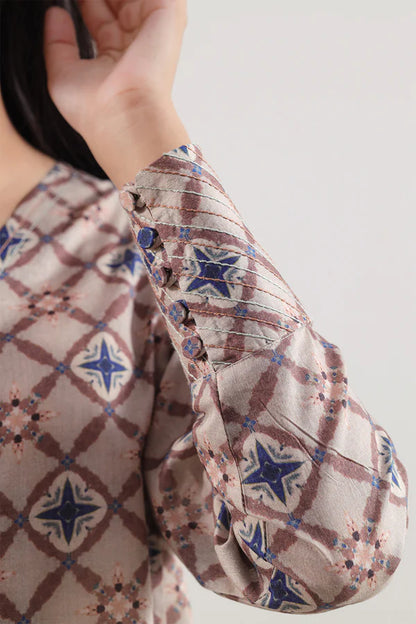 Sand | Saya 3pc Unstitched Lawn Suit