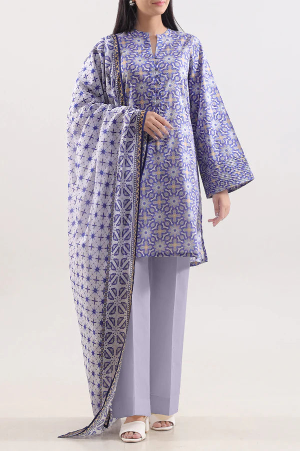 Blue | Saya 3pc Unstitched Lawn Suit
