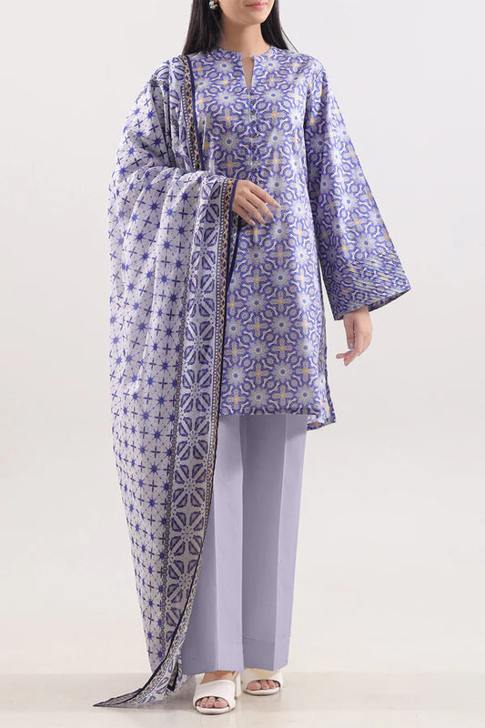 Blue | Saya 3pc Unstitched Lawn Suit