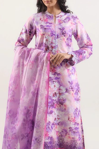 Lilac | Saya 3pc Unstitched Lawn Suit