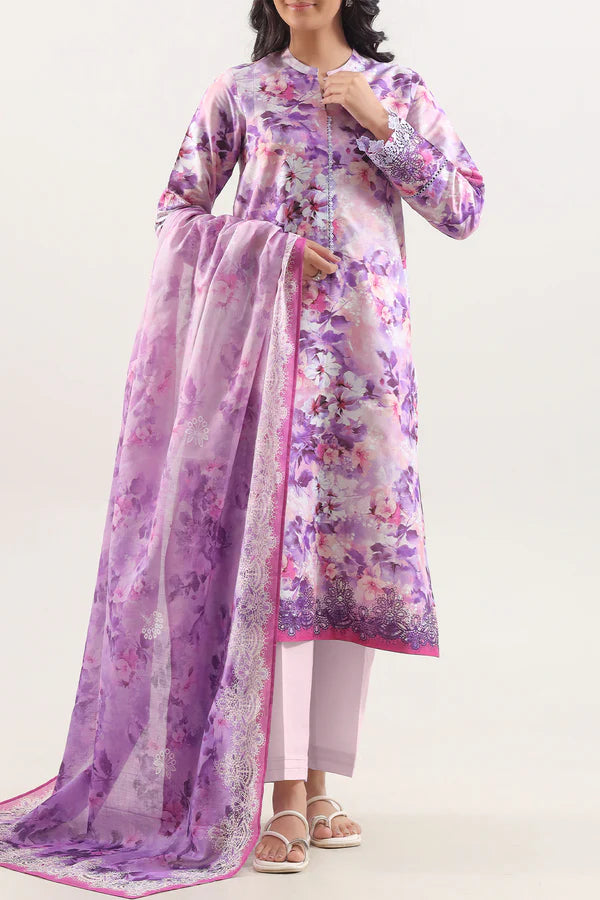 Lilac | Saya 3pc Unstitched Lawn Suit