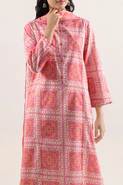 Peach | Saya 3pc Unstitched Lawn Suit