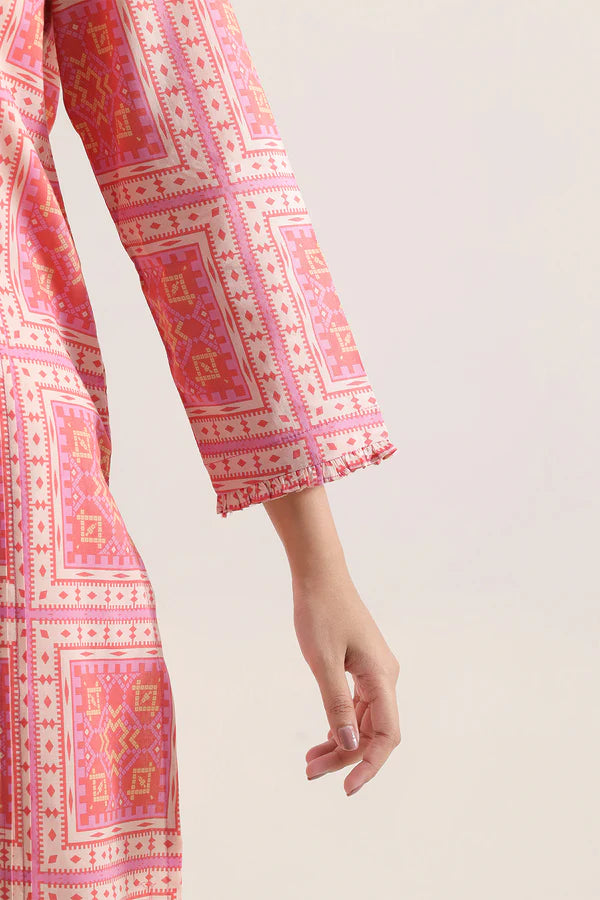Peach | Saya 3pc Unstitched Lawn Suit