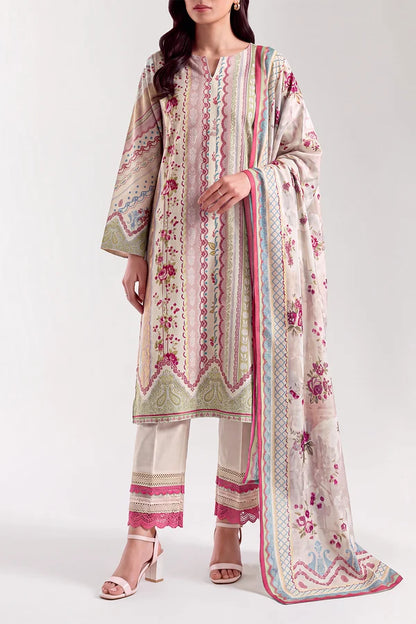 shot of the Saya Printed Lawn Suit Ivory