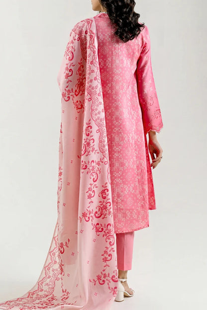 shot of the Saya Printed Lawn Suit Peachy Pink
