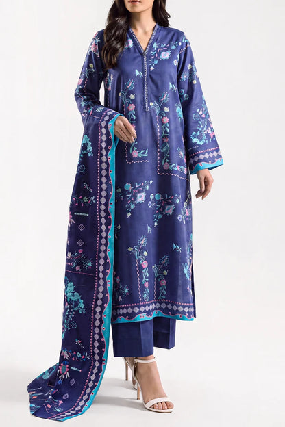 shot of the Saya Printed Lawn Suit Royal Blue