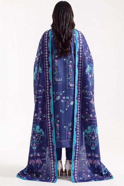 shot of the Saya Printed Lawn Suit Royal Blue