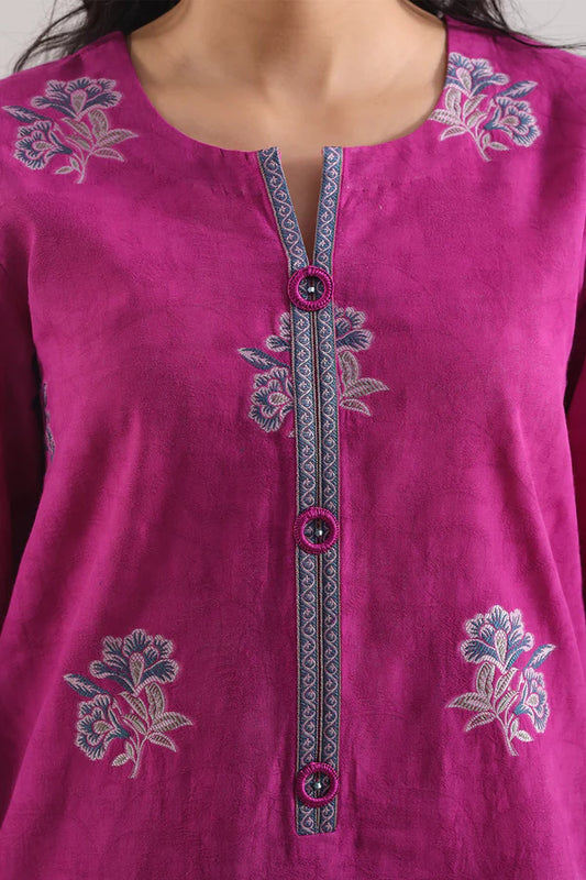 Magenta | Saya 3pc Unstitched Cotton Jacquard 3-Piece