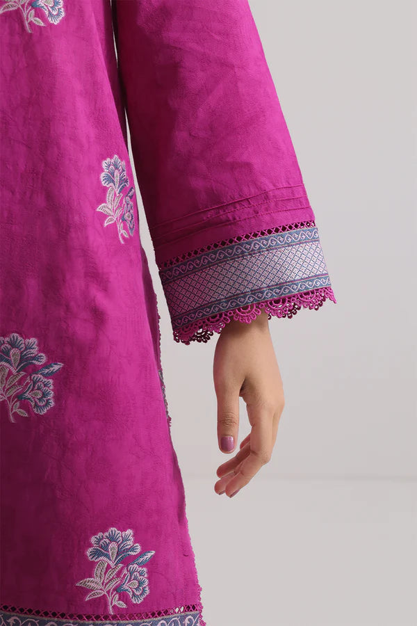 Magenta | Saya 3pc Unstitched Cotton Jacquard 3-Piece