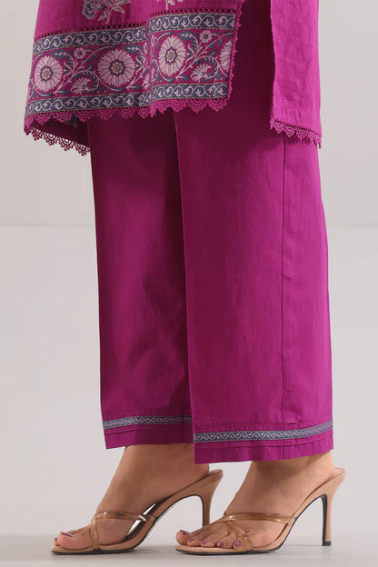 Magenta | Saya 3pc Unstitched Cotton Jacquard 3-Piece