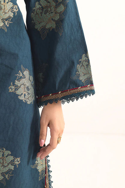 Dark Sea Green | Saya 3pc Unstitched Cotton Jacquard 3-Piece