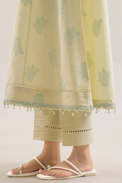 Saya Cotton Jacquard 3pc - Pastel Yellow