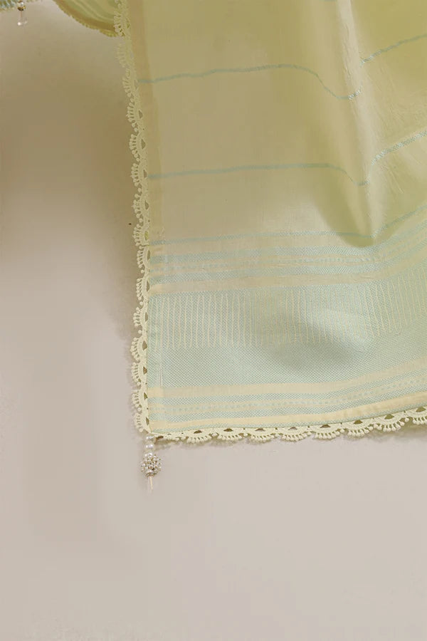 Saya Cotton Jacquard 3pc - Pastel Yellow
