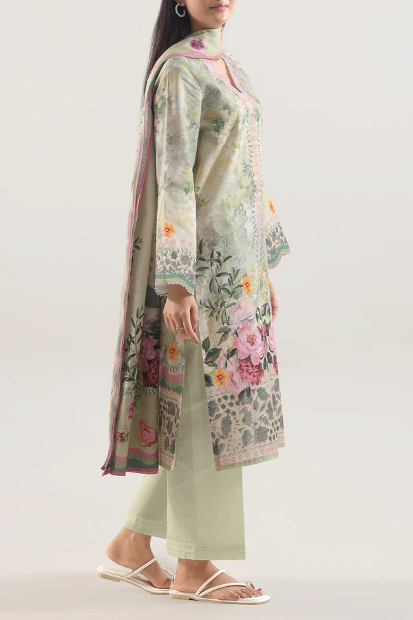Green | Saya 3pc Unstitched Lawn Suit