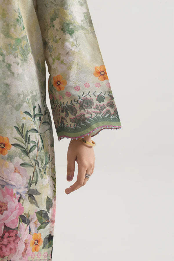 Green | Saya 3pc Unstitched Lawn Suit