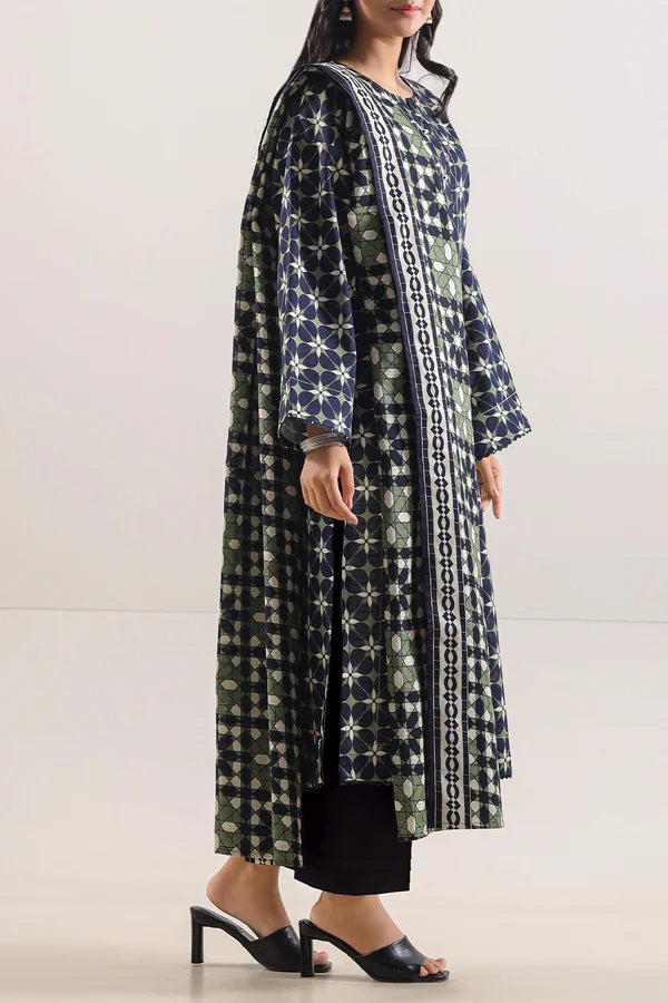 Saya 3pc Unstitched Khaddar Suit | Green