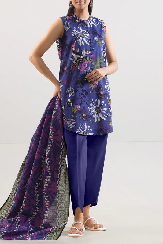 Saya 3pc Unstitched Khaddar Suit | Blue