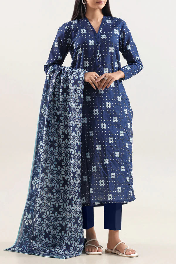 Blue | Saya 3pc Unstitched Lawn Suit