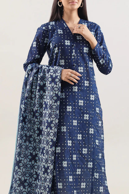 Blue | Saya 3pc Unstitched Lawn Suit