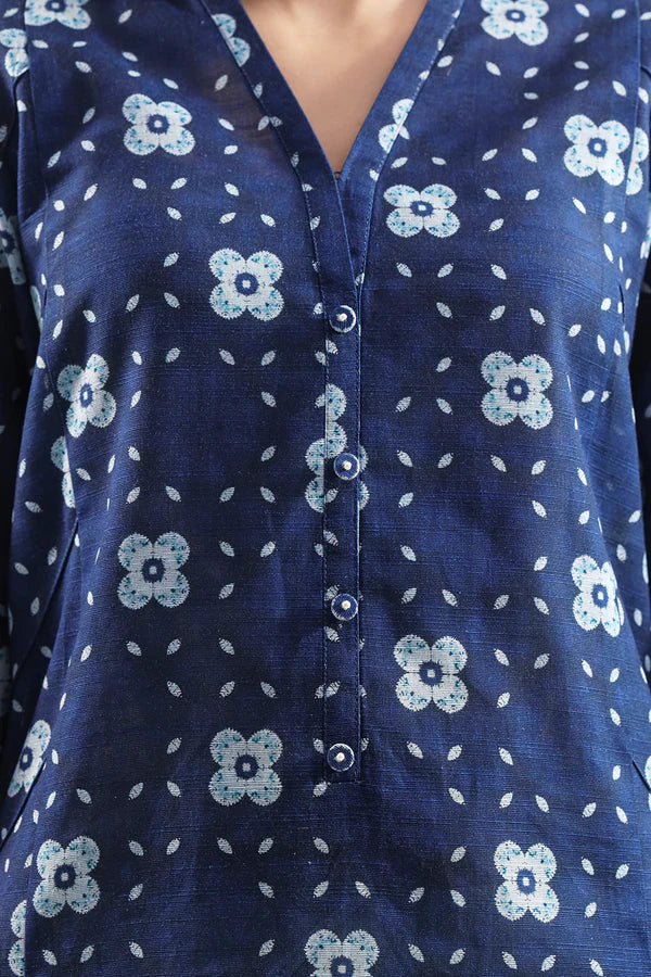 Blue | Saya 3pc Unstitched Lawn Suit