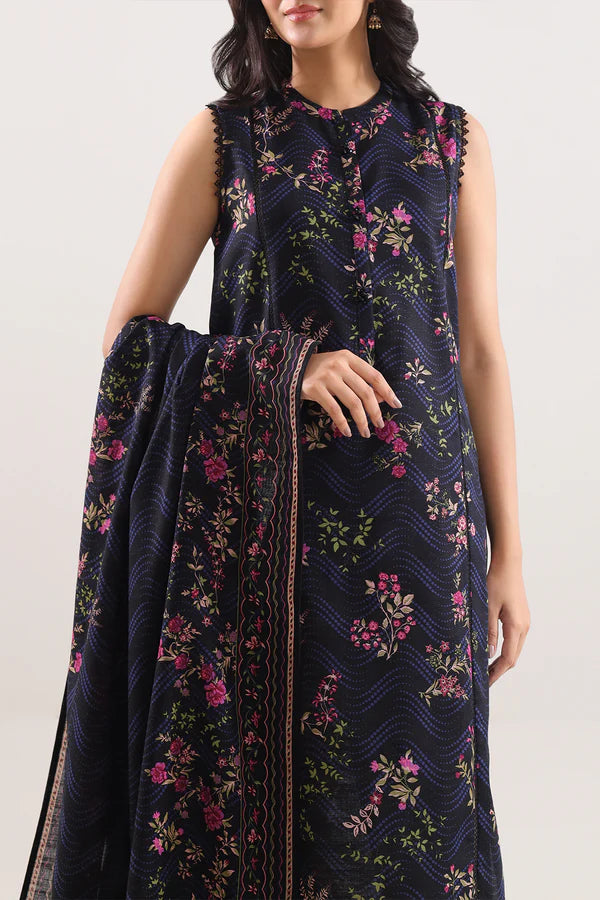 Close-up of the Khaddar weave texture on the Saya 3pc Unstitched Khaddar Suit