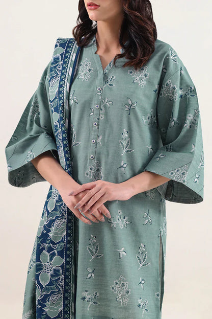 Close-up of the Khaddar weave texture on the Saya 3pc Unstitched Khaddar Suit