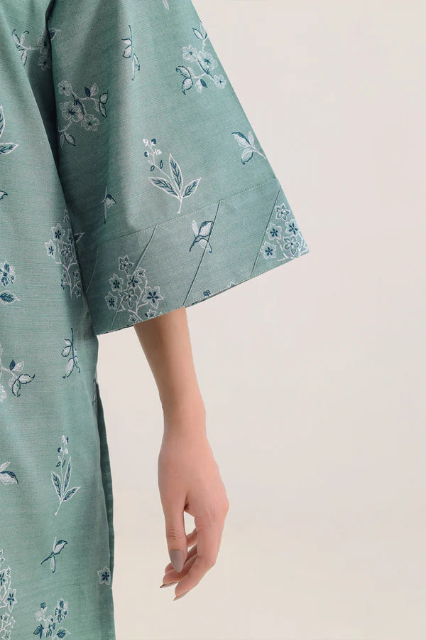 Close-up of the Khaddar weave texture on the Saya 3pc Unstitched Khaddar Suit