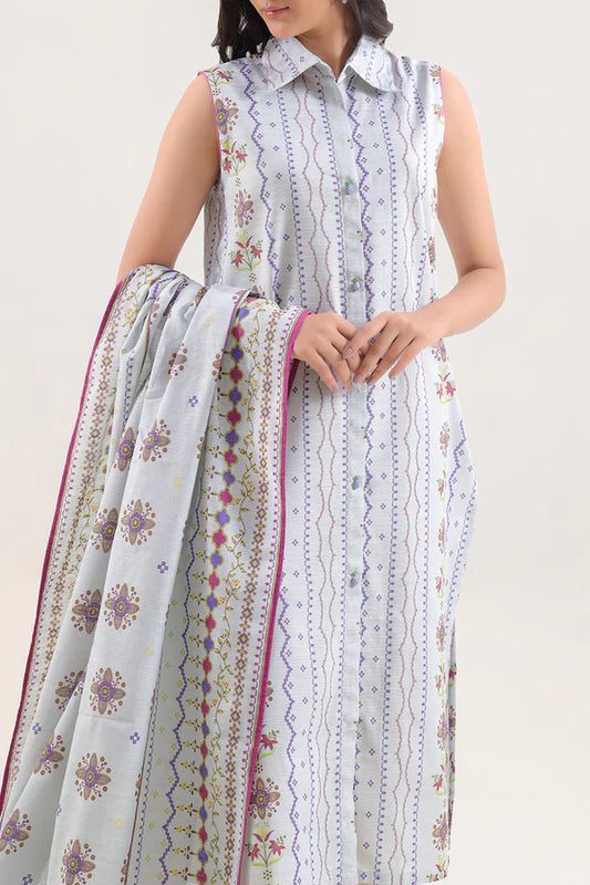 Saya 3pc Unstitched Khaddar Suit | Sky Blue