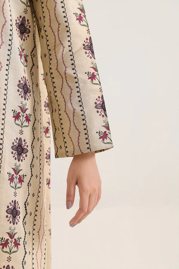 Saya 3pc Unstitched Khaddar Suit | Beige