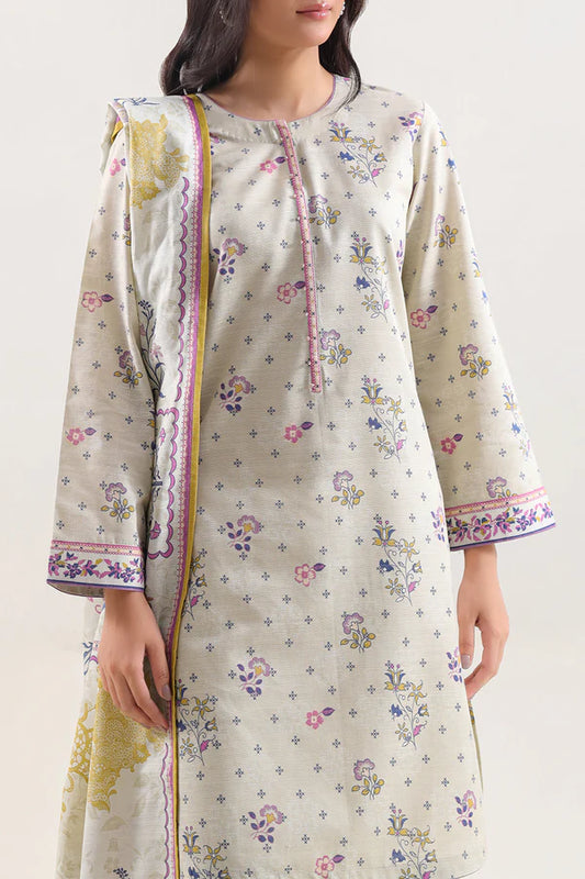 Close-up of the Khaddar weave texture on the Saya 3pc Unstitched Khaddar Suit