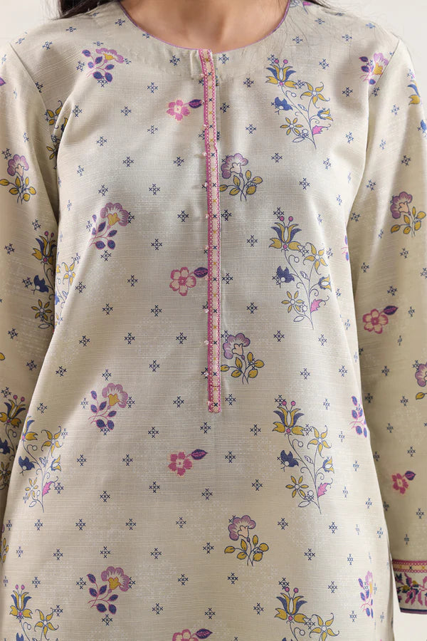 Close-up of the Khaddar weave texture on the Saya 3pc Unstitched Khaddar Suit