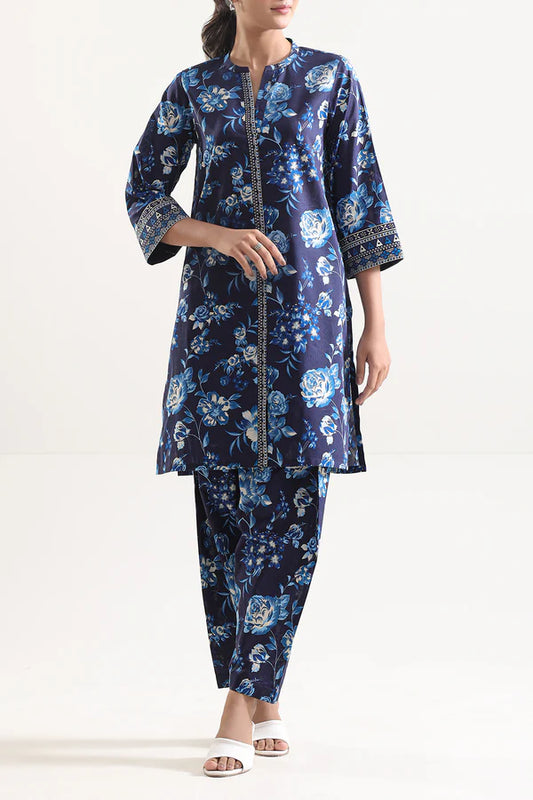 Saya 2pc Unstitched Lawn Suit | Royal Blue