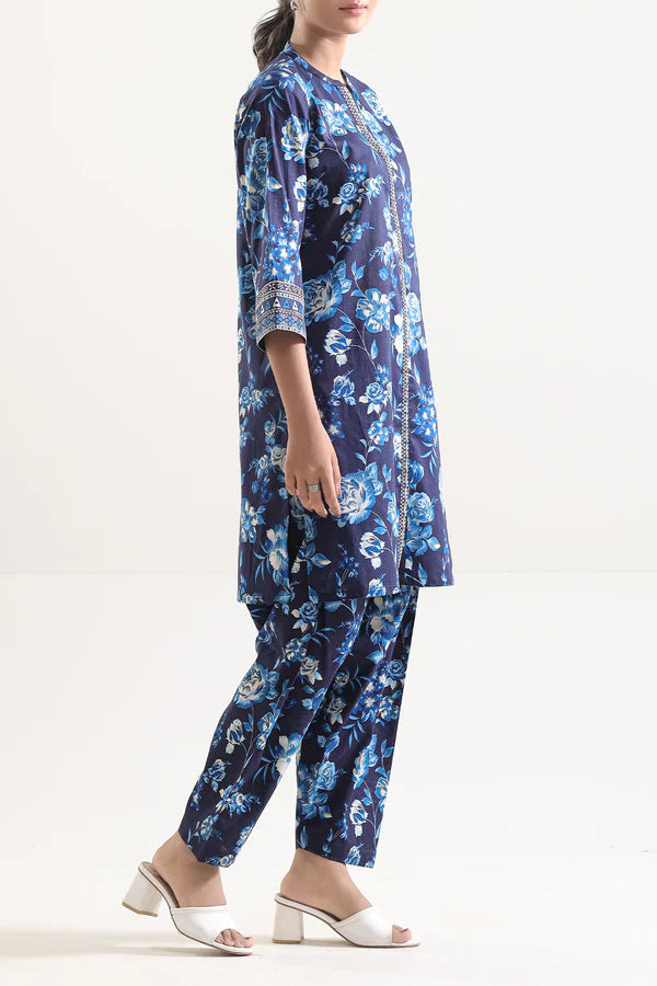 Saya 2pc Unstitched Lawn Suit | Royal Blue