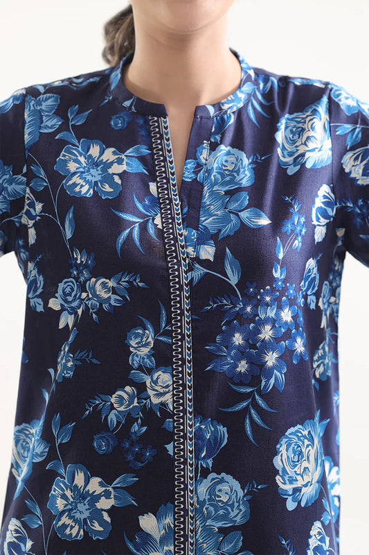 Saya 2pc Unstitched Lawn Suit | Royal Blue