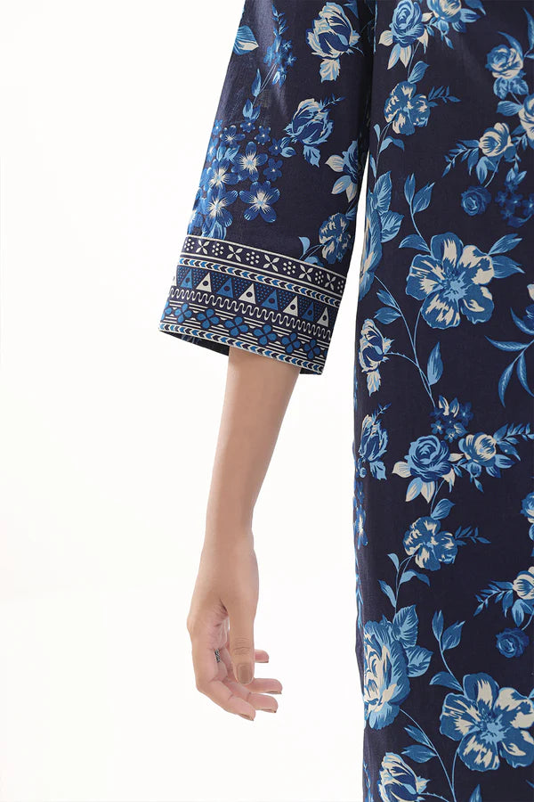 Saya 2pc Unstitched Lawn Suit | Royal Blue