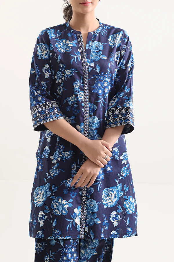 Saya 2pc Unstitched Lawn Suit | Royal Blue