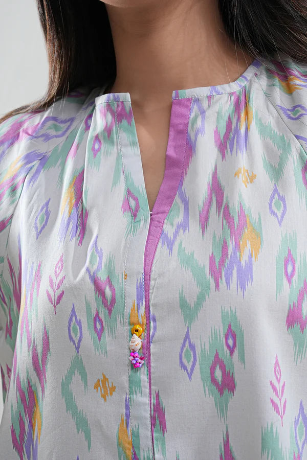 White | Saya 2PC Unstitched Lawn Suit