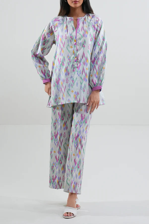 White | Saya 2PC Unstitched Lawn Suit