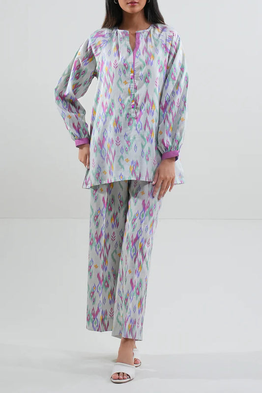 White | Saya 2PC Unstitched Lawn Suit