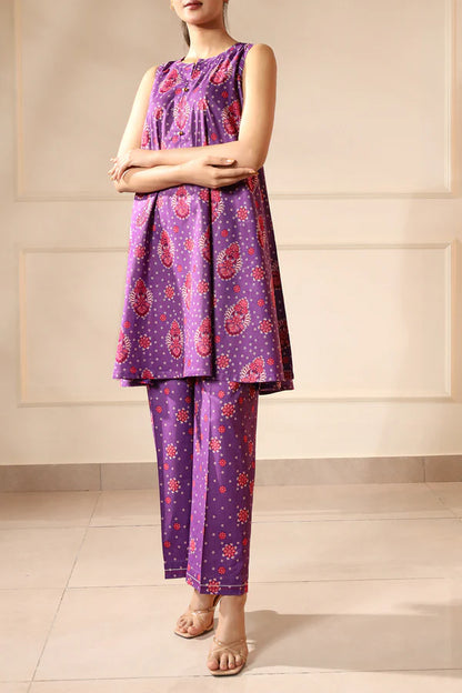 Saya 2pc Unstitched Lawn Suit | Mauve