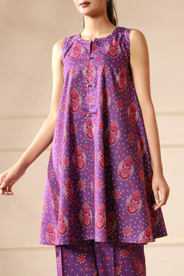 Saya 2pc Unstitched Lawn Suit | Mauve