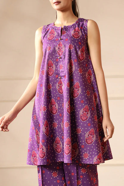 Saya 2pc Unstitched Lawn Suit | Mauve