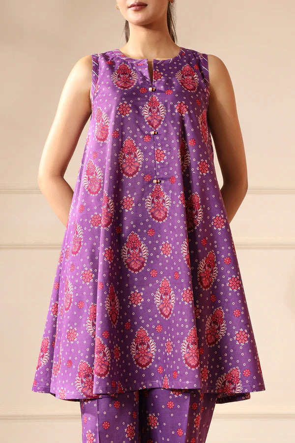 Saya 2pc Unstitched Lawn Suit | Mauve