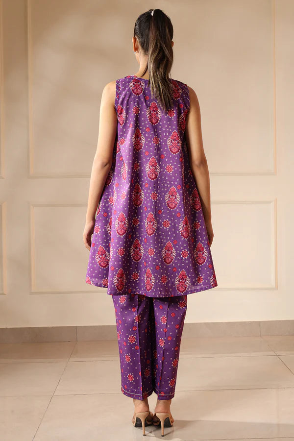 Saya 2pc Unstitched Lawn Suit | Mauve