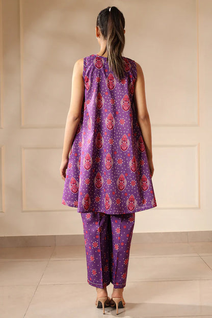 Saya 2pc Unstitched Lawn Suit | Mauve