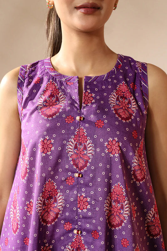 Saya 2pc Unstitched Lawn Suit | Mauve