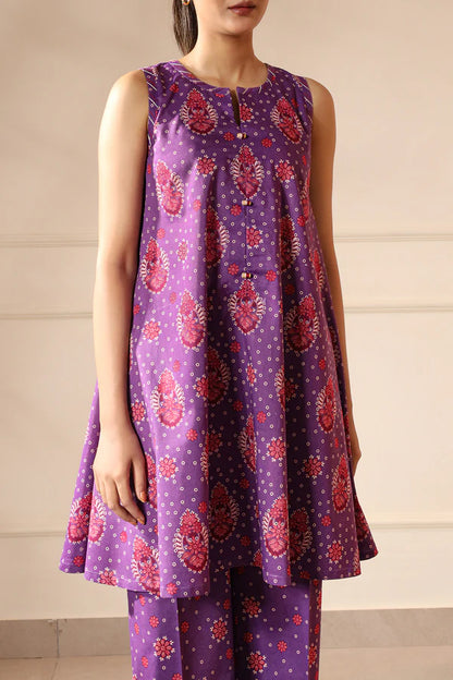 Saya 2pc Unstitched Lawn Suit | Mauve